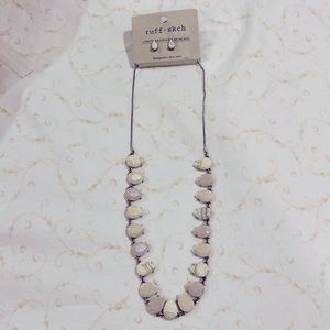 Adjustable ivory necklace with earrings